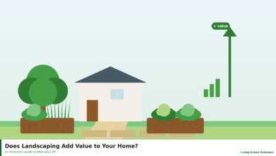 Illustrated home with a landscaped front garden and a rising value arrow